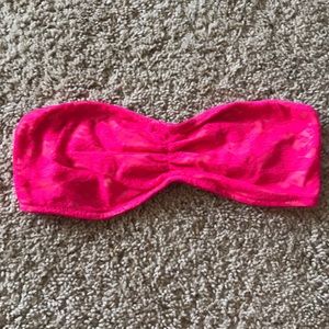 Pink lace bandeau bra
